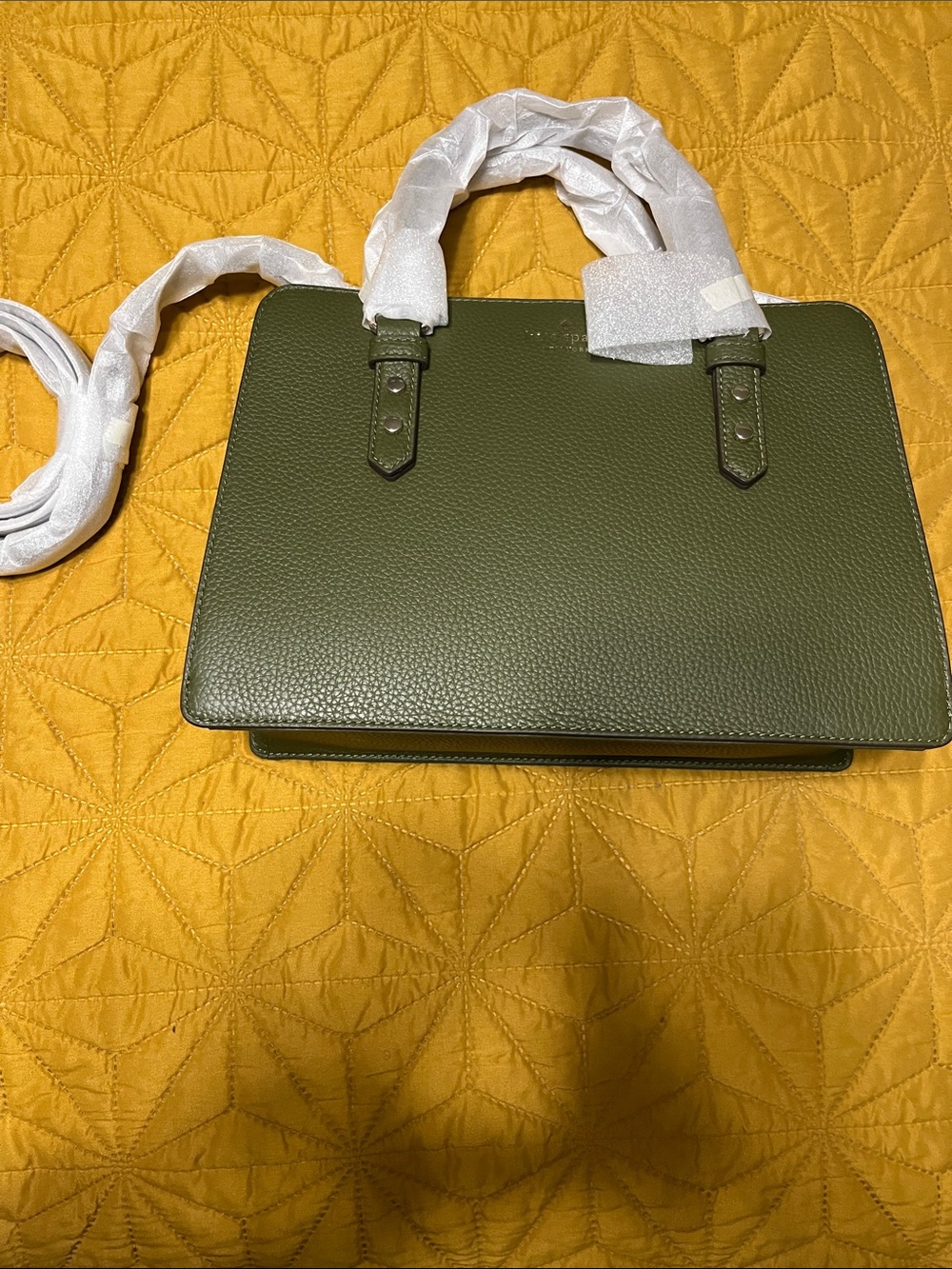 kate spade Olive Green Pebbled Leather Top-Handle Satchel